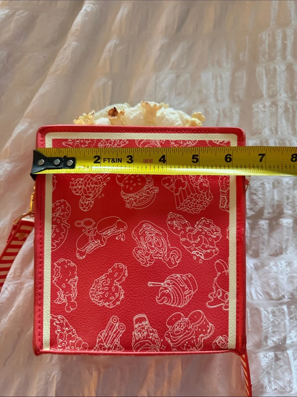 Disney Red Novelty Popcorn Crossbody Bag with Popcorn Accents